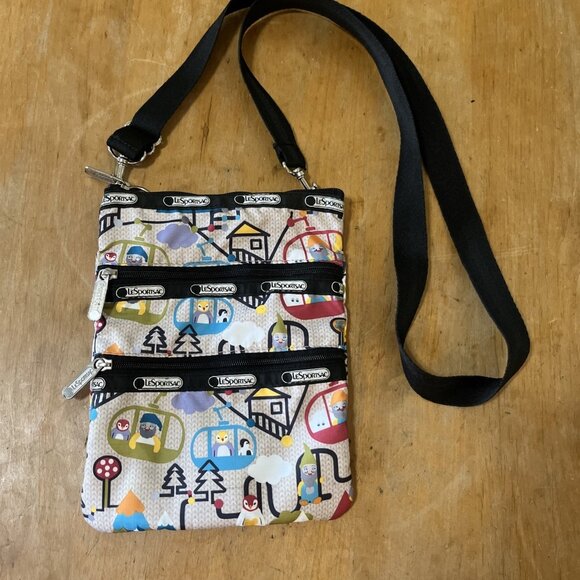 LeSportsac Crossbody Adjustable 3 Zipper Mountain Life Purse Bag 9x7” Crossbody - Picture 1 of 6
